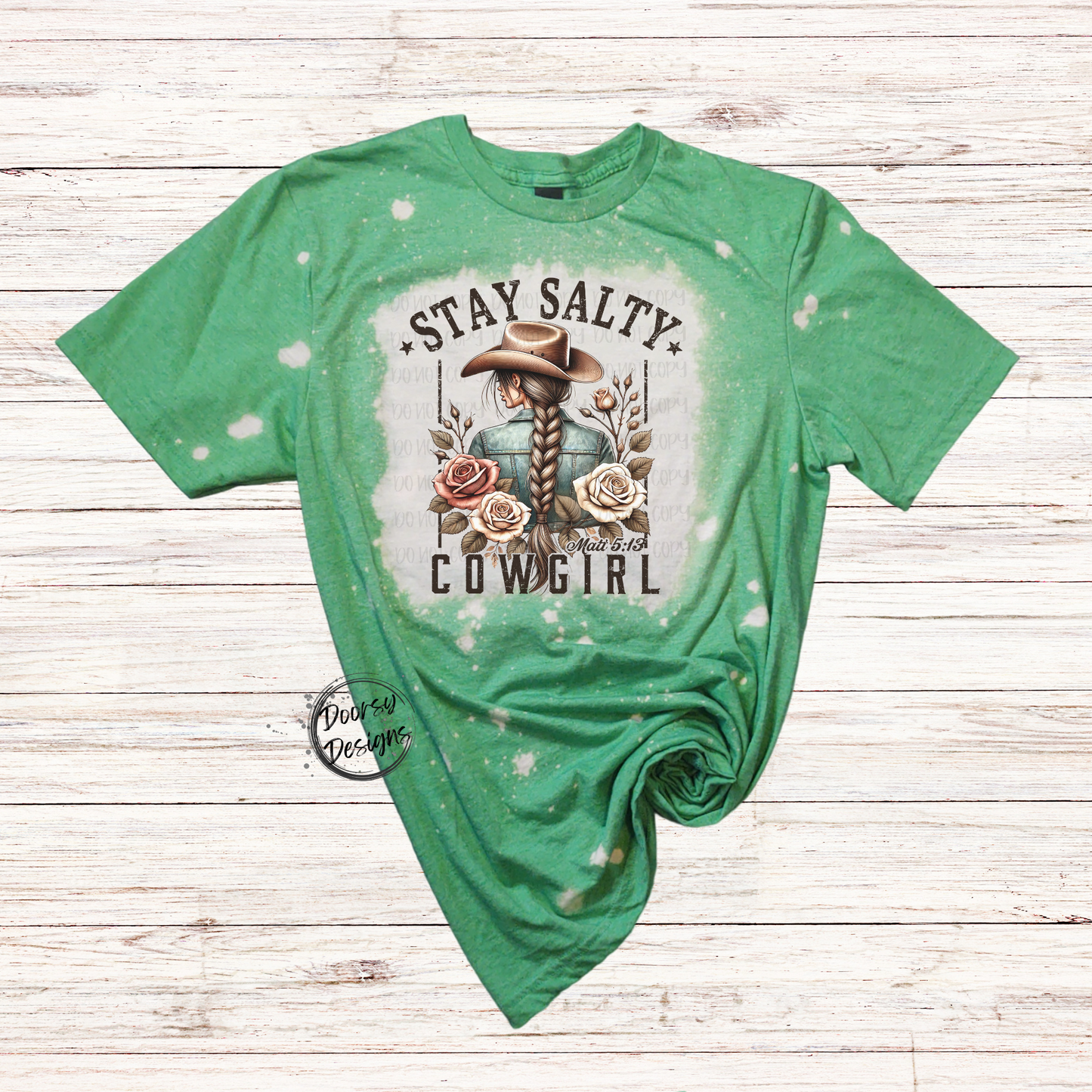Stay Salty Cowgirl Bleached T-Shirt