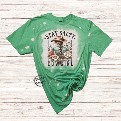 Stay Salty Cowgirl Bleached T-Shirt