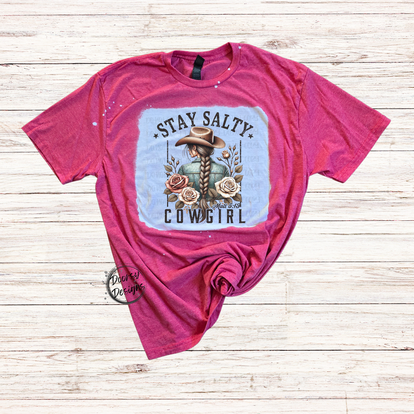 Stay Salty Cowgirl Bleached T-Shirt