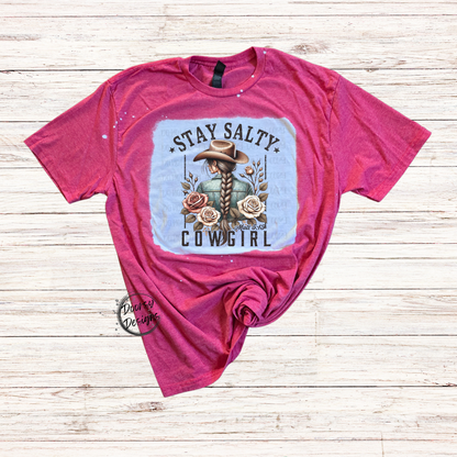 Stay Salty Cowgirl Bleached T-Shirt