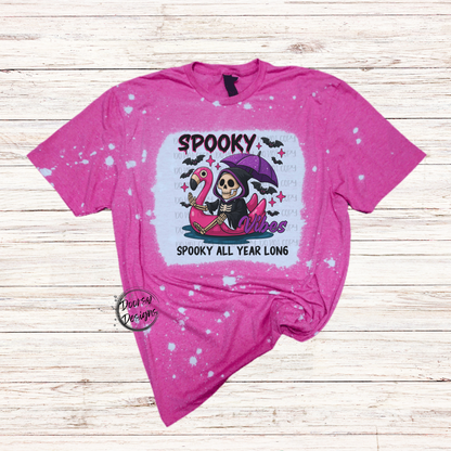 Spooky All Year Long Bleached T-Shirt