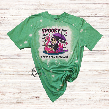 Spooky All Year Long Bleached T-Shirt
