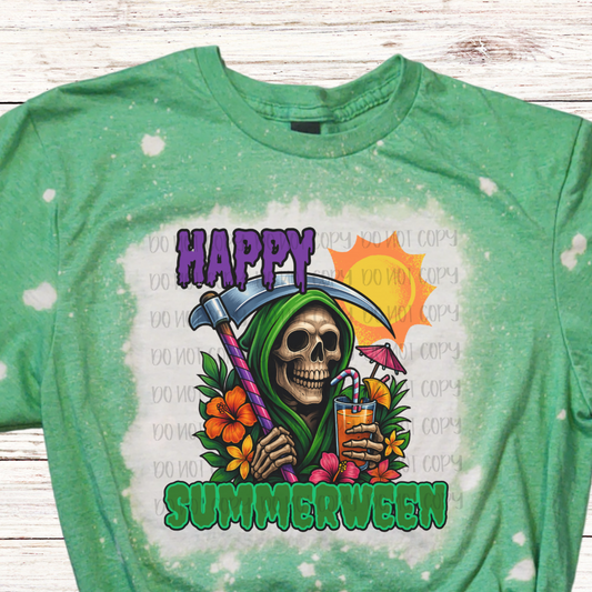 Happy Summerween Bleached T-Shirt