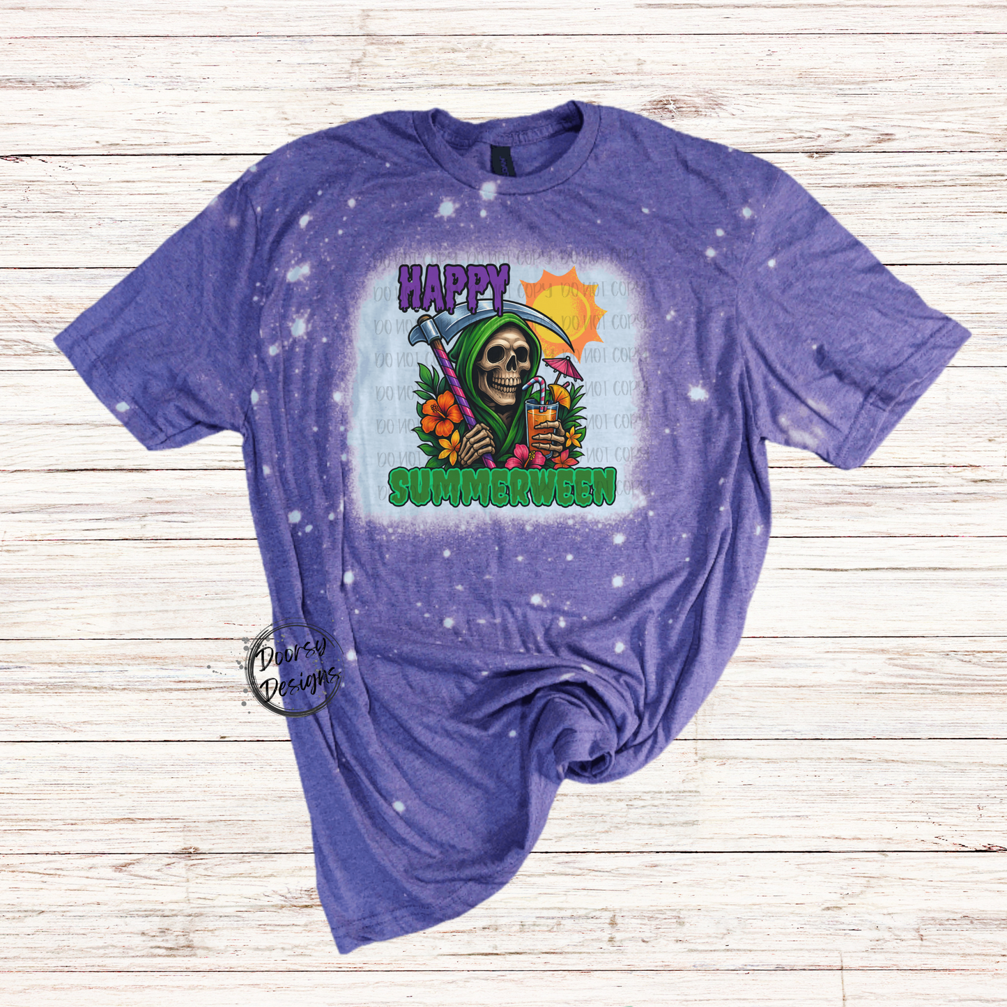 Happy Summerween Bleached T-Shirt