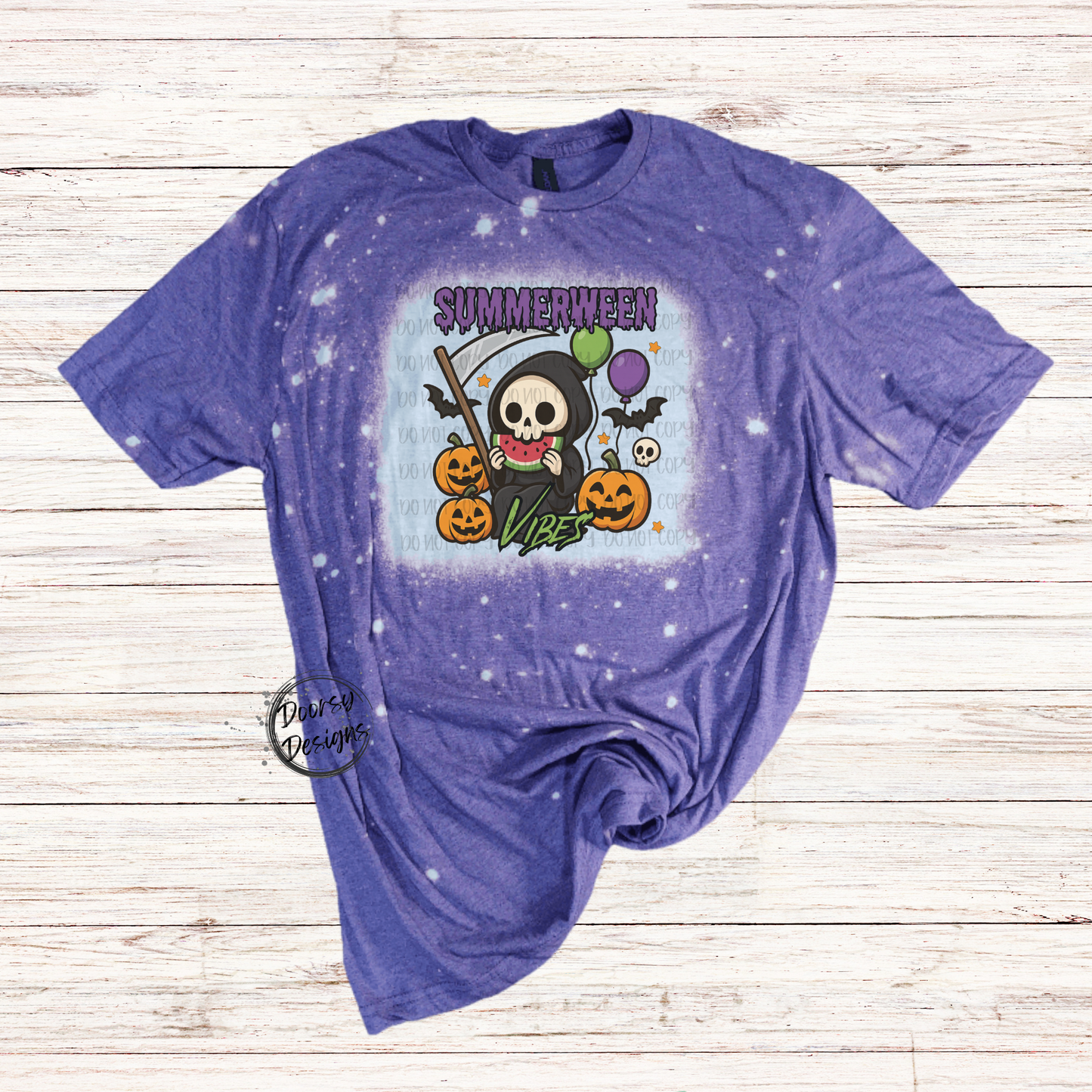 Summerween Vibes Bleached T-Shirt
