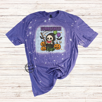 Summerween Vibes Bleached T-Shirt
