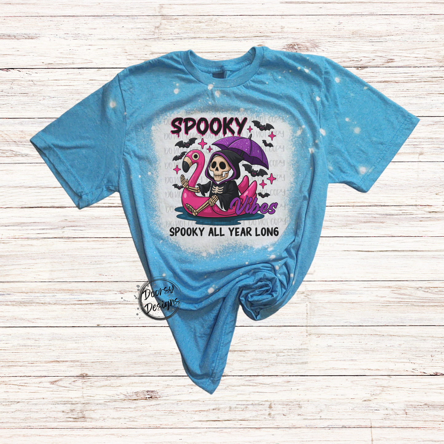 Spooky All Year Long Bleached T-Shirt