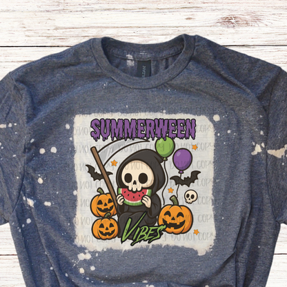 Summerween Vibes Bleached T-Shirt
