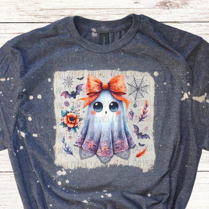 Lace Ghost with Bow Halloween Shirt