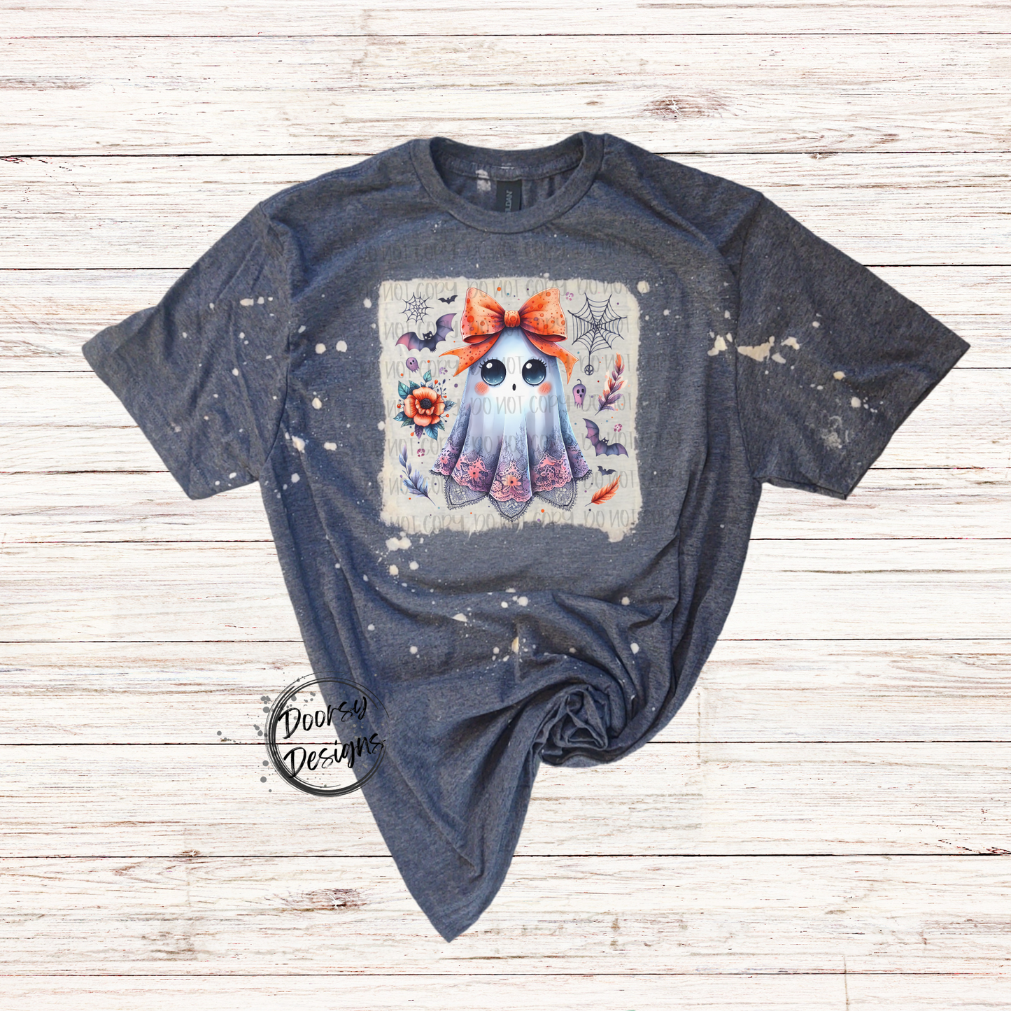 Lace Ghost with Bow Halloween Shirt