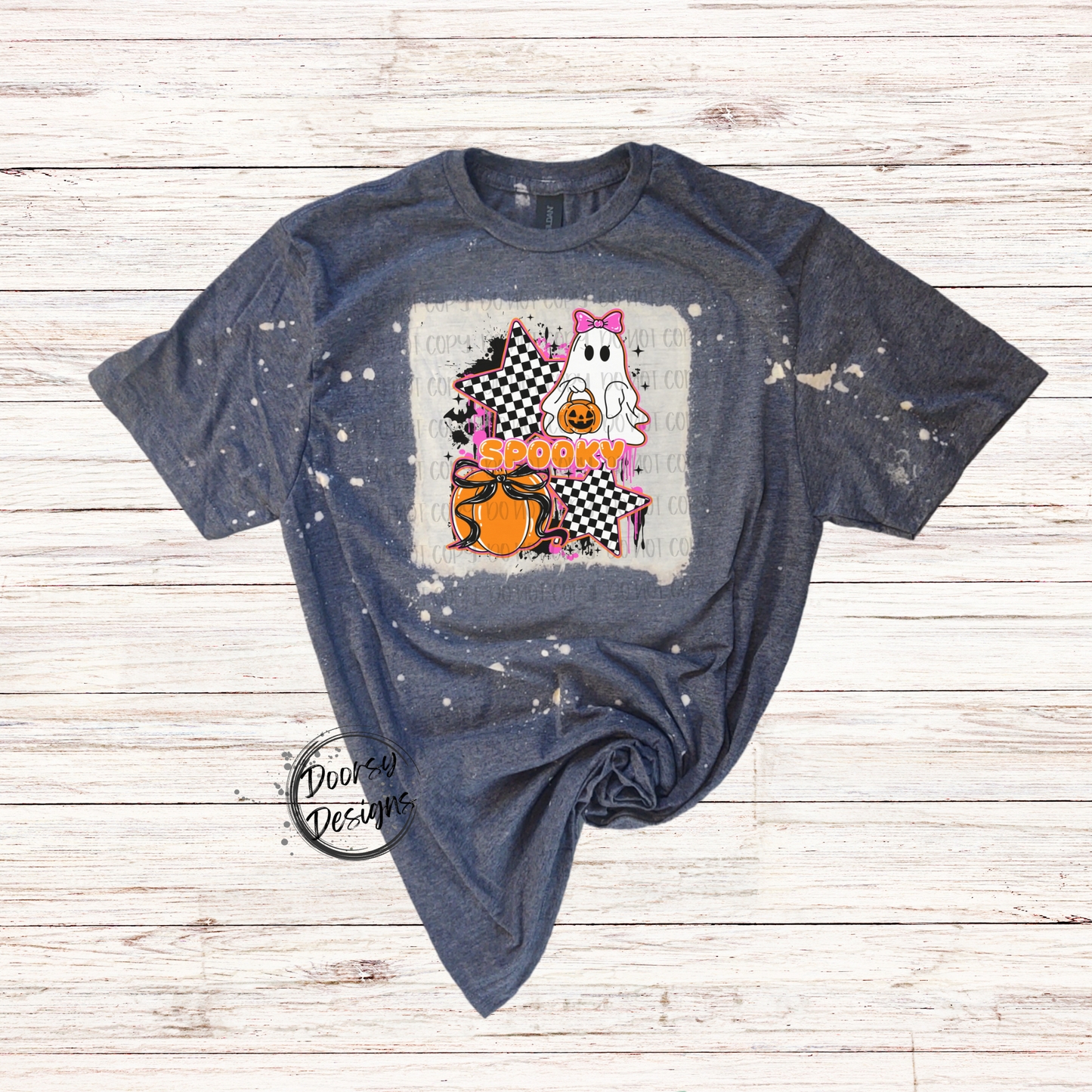 Retro Spooky Bleached Halloween Shirt