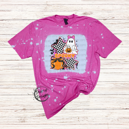 Retro Spooky Bleached Halloween Shirt