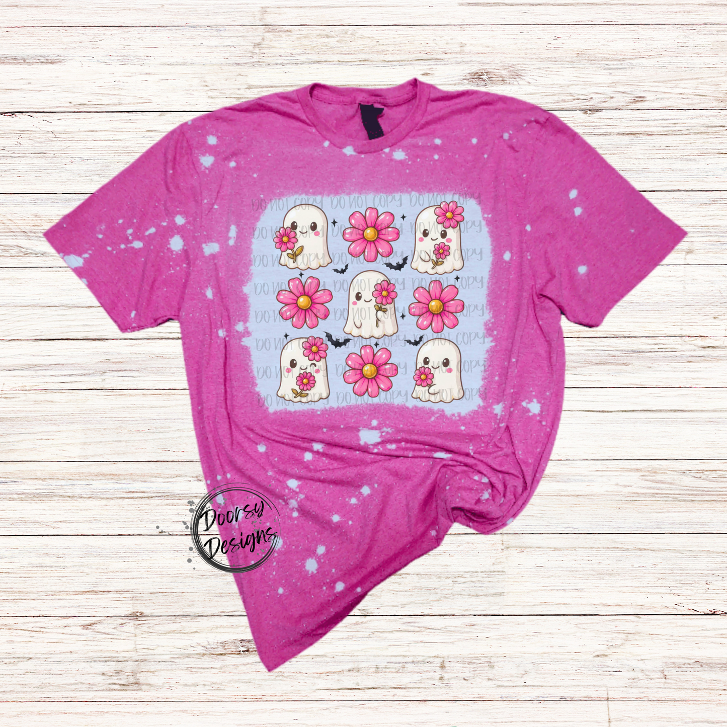 Pink Daisy Ghosts Halloween Shirt