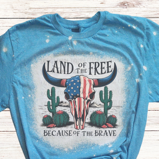 Land of the Free Bleached 4th of July Shirt