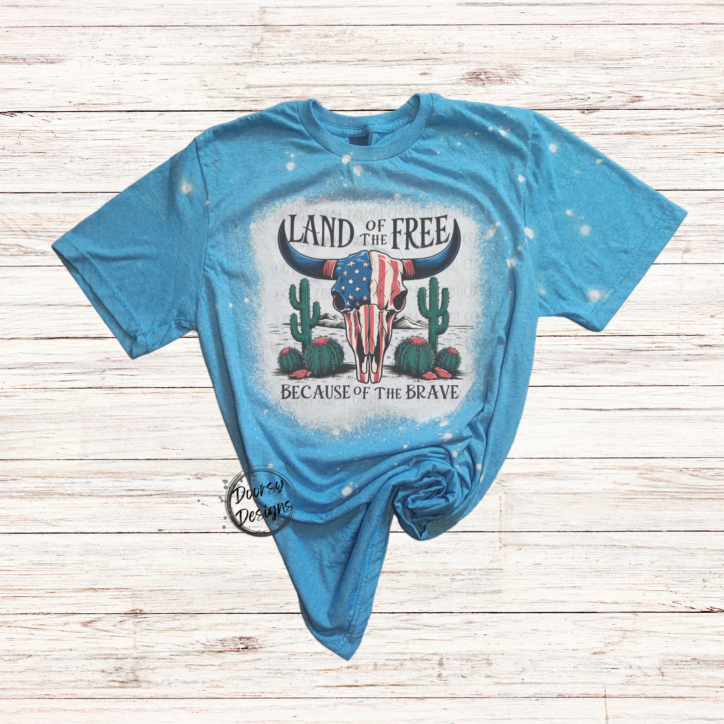 Land of the Free Bleached 4th of July Shirt