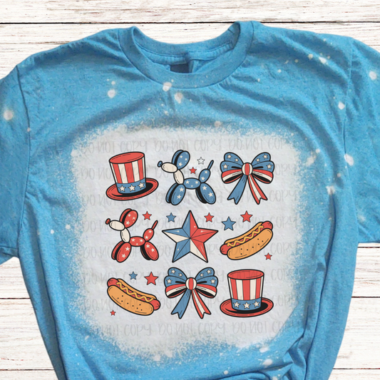 Weiner Balloon Dog Bleached 4th of July Shirt