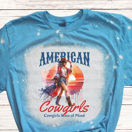American Cowgirls Bleached 4th of July Shirt