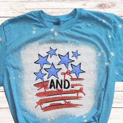 Ribbon Stars and Stripes Bleached 4th of July Shirt