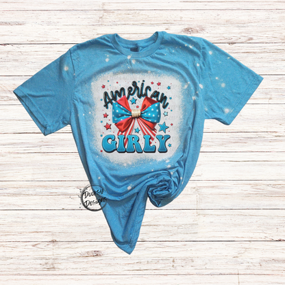 American Girly Bleached 4th of July Shirt