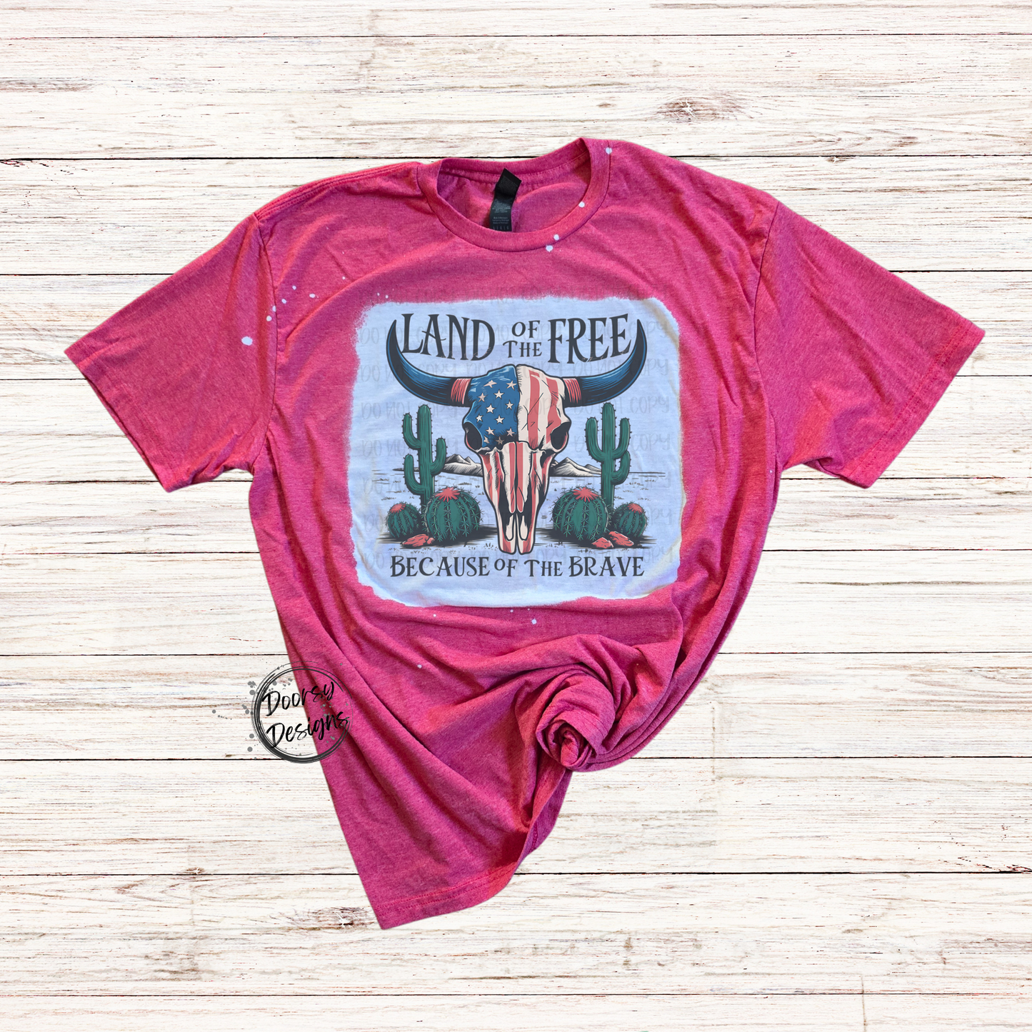Land of the Free Bleached 4th of July Shirt