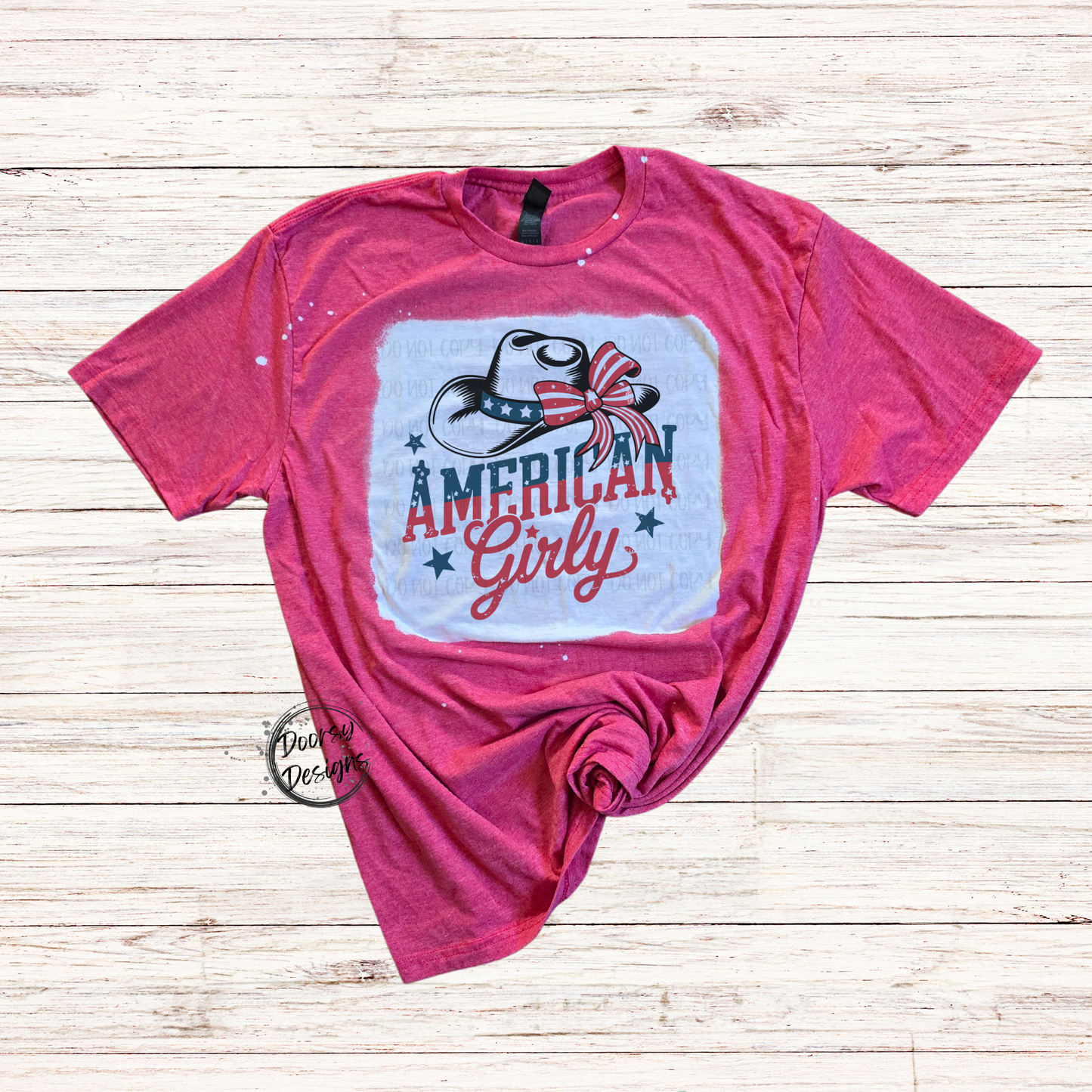 American Girly Bleached 4th of July Shirt