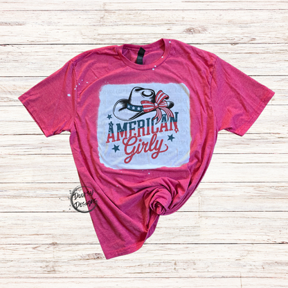American Girly Bleached 4th of July Shirt