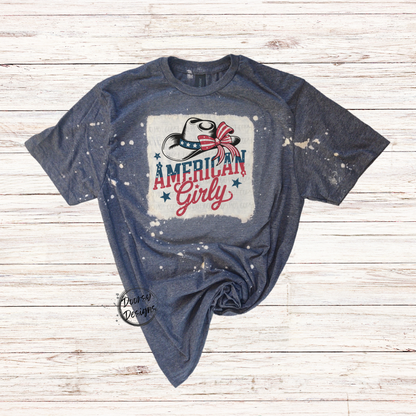 American Girly Bleached 4th of July Shirt