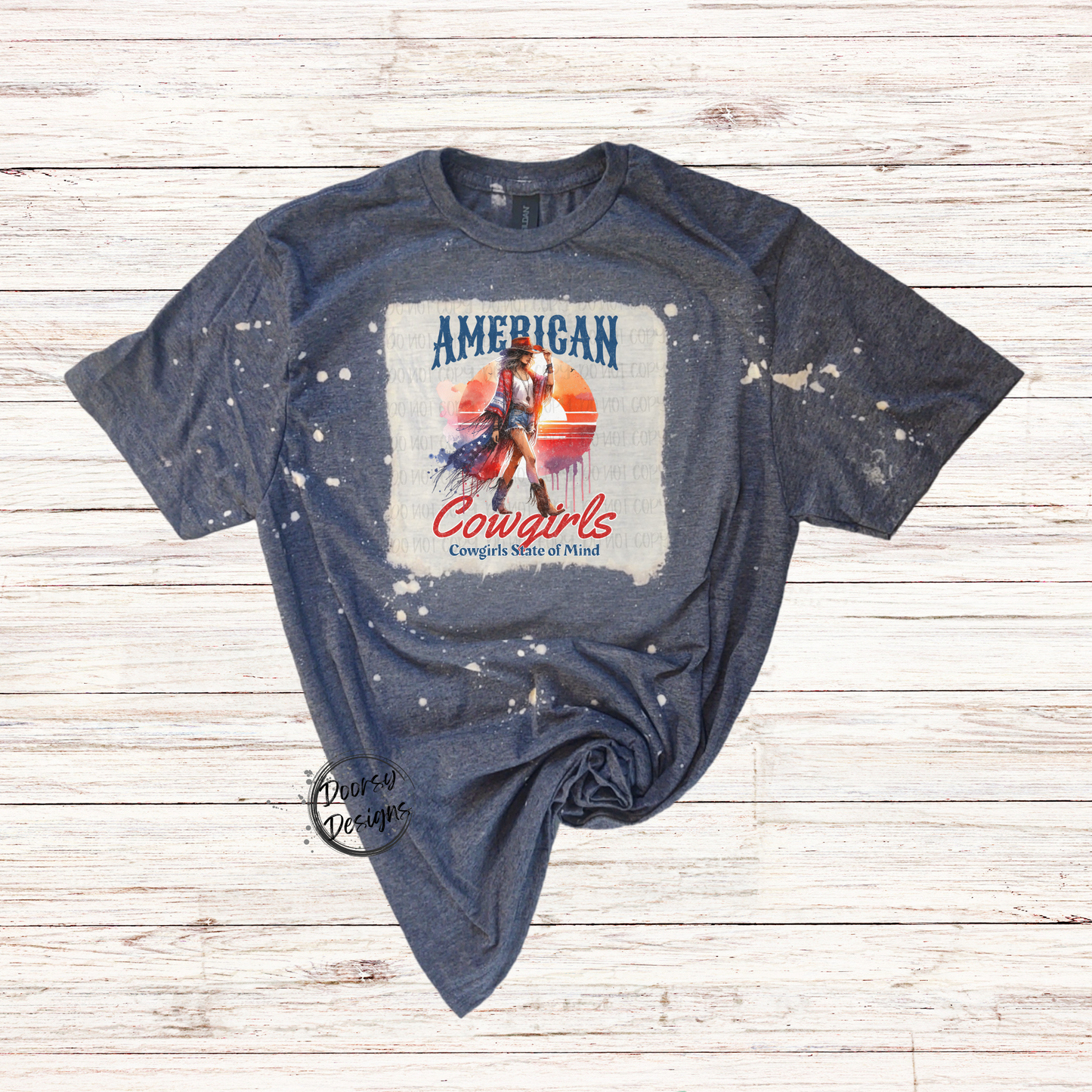 American Cowgirls Bleached 4th of July Shirt