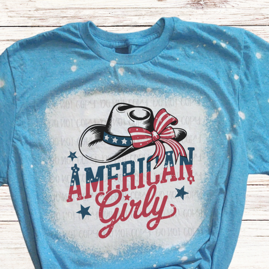 American Girly Bleached 4th of July Shirt