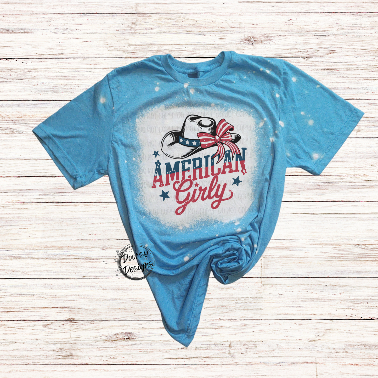 American Girly Bleached 4th of July Shirt