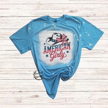 American Girly Bleached 4th of July Shirt