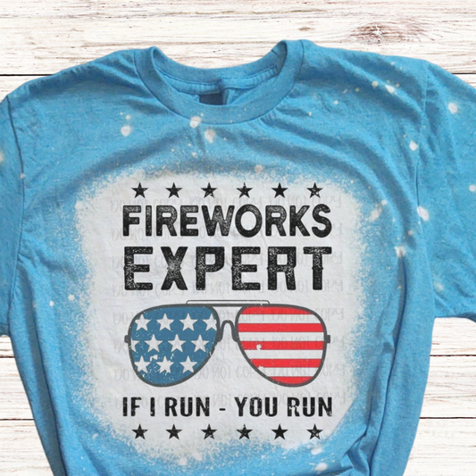 Fireworks Expert Bleached 4th of July Shirt