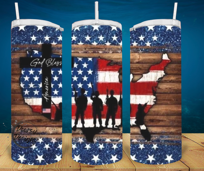 God Bless America 20oz Sublimation Cup