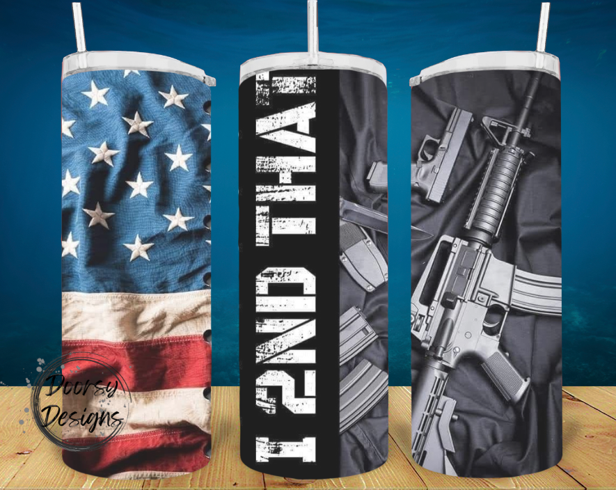 I 2nd That 20oz Sublimation Tumbler Cup with American Flag