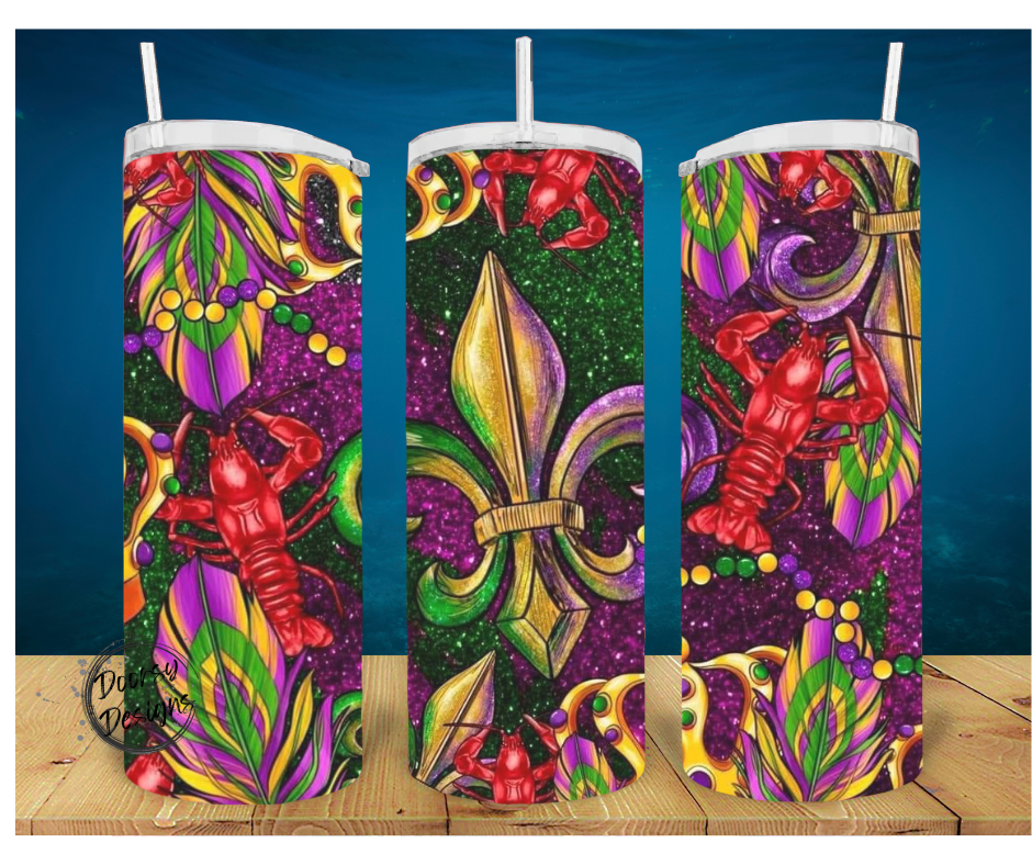 Mardi Gras Sublimation Tumblers