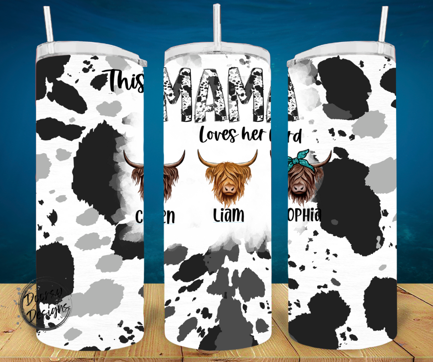 CUSTOM This MAMA loves her herd Tumbler Cup 20oz Sublimation Cup