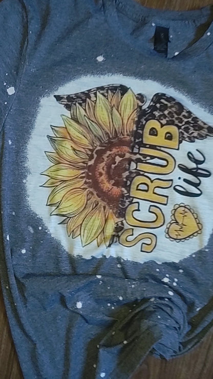 SCRUB Life Healthcare Worker Shirt with Sunflower