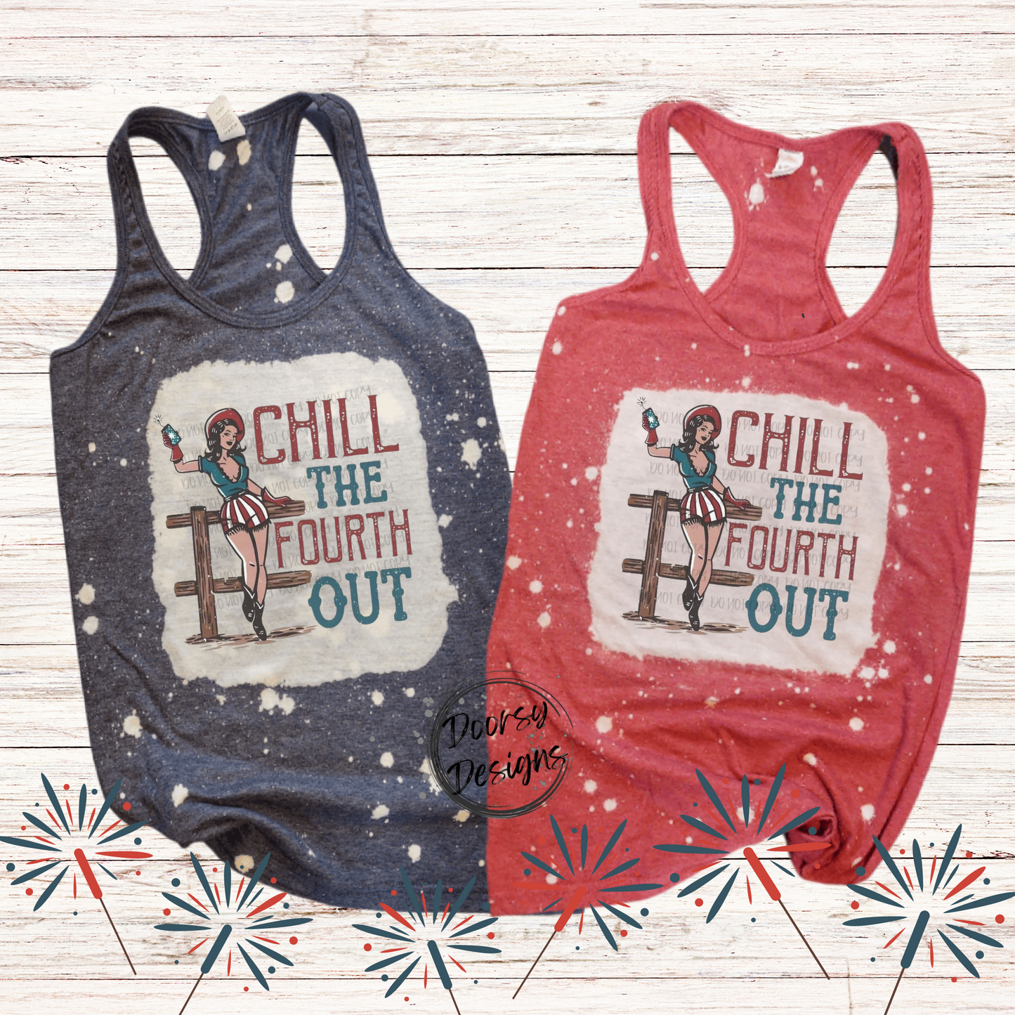 Chill the Fourth Out Bleached 4th of July Tank Top