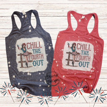 Chill the Fourth Out Bleached 4th of July Tank Top