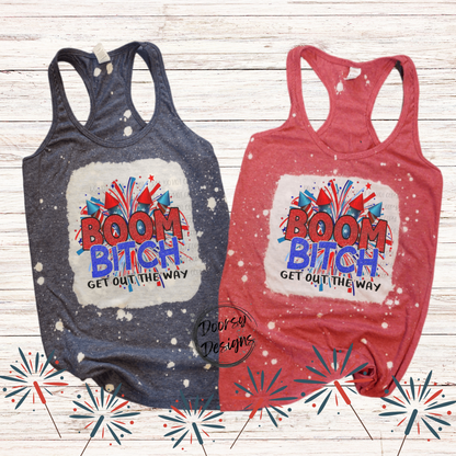 BOOM B*tch Bleached 4th of July Tank Top