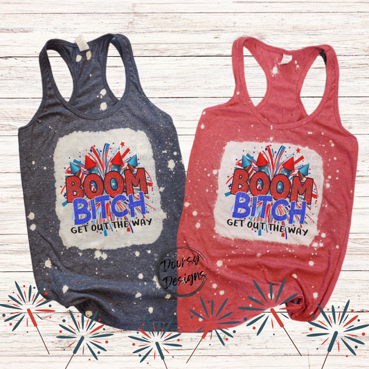 BOOM B*tch Bleached 4th of July Tank Top
