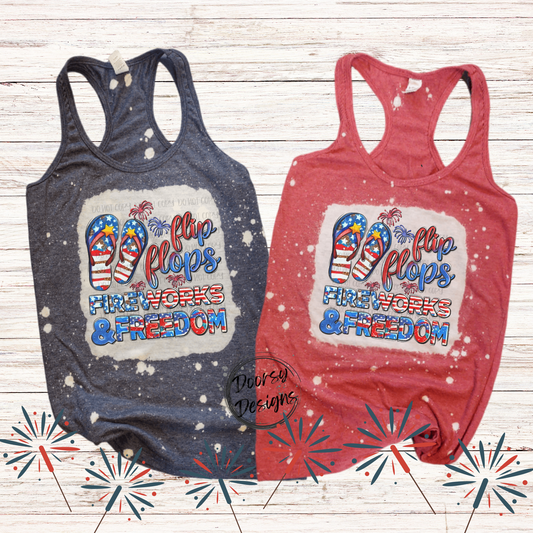 Flip Flops Bleached 4th of July Tank-Top