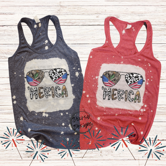'Merica Bleached 4th of July Tank-Top