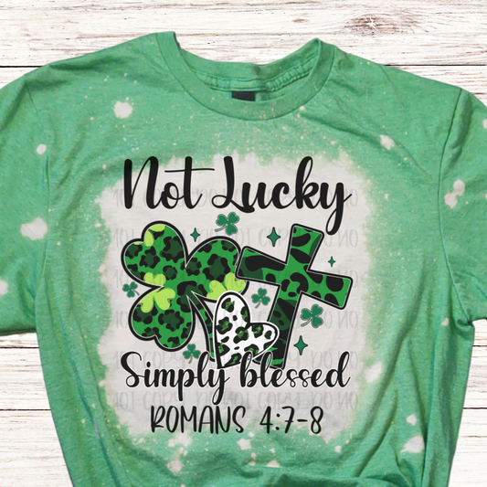 Not Lucky Simply Blessed St Patrick's Day Shirt with Cross