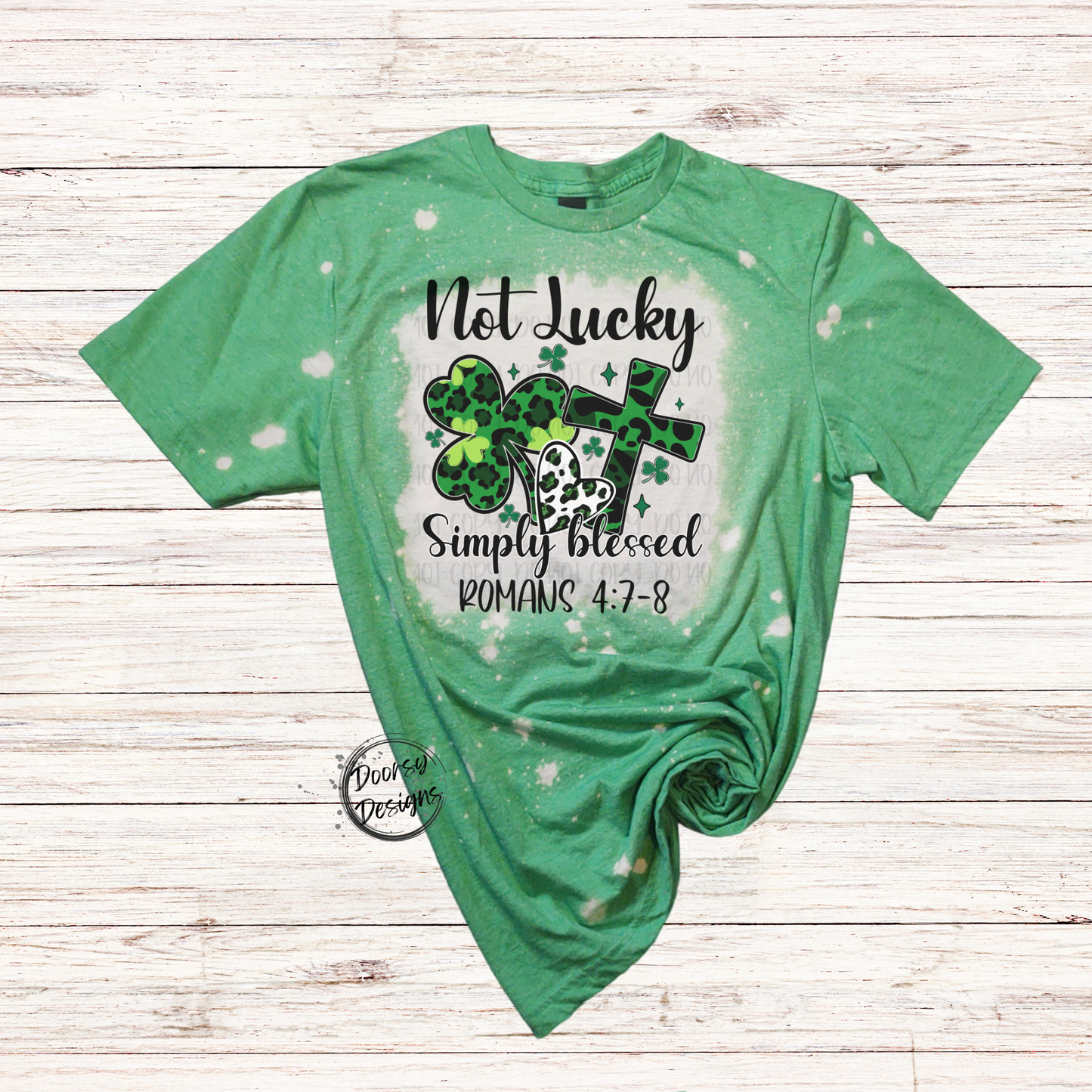 Not Lucky Simply Blessed St Patrick's Day Shirt with Cross