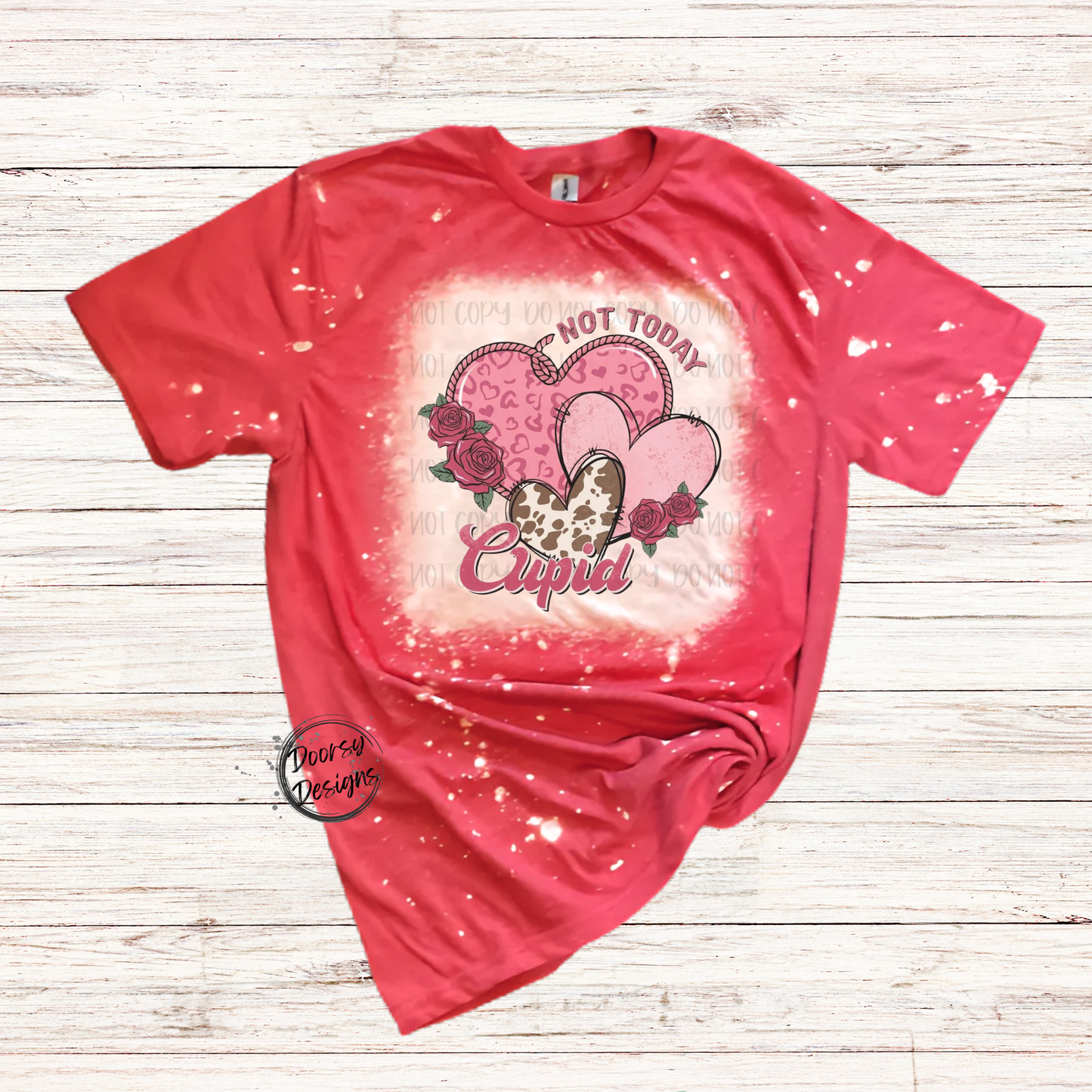 Not Today Cupid Bleached Valentine Shirt