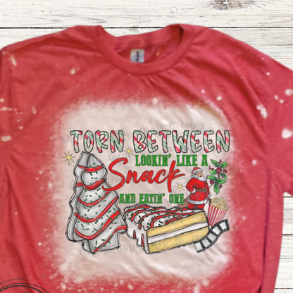 Torn Between a Snack and Looking Like One Bleached Christmas Shirt