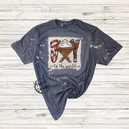 JOY Christmas Shirt, Baby Jesus Bleached Shirt